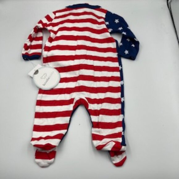 NEW Koala Kids Baby 3 To 6 Months Footed Coverall Stars And Stripes NWT - Picture 9 of 12